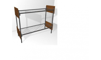 Кровать металлическая двухъярусная со спинками из ЛДСП "2ДКП-2"