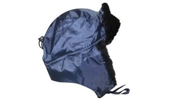 Шапка-ушанка "ЛЮКС" синяя (тк. Оксфорд)