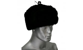 Шапка-ушанка (мутон искусственный) чёрная