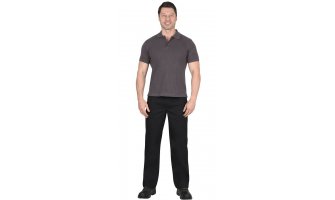 Рубашка-поло короткие рукава серая, рукав с манжетом, пл. 180 г/кв.м.