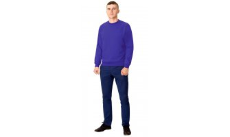 Толстовка-футер дл. рукава васильковая , рукав с манжетом, пл.240 г/кв.м. р-р XS(44) по 5XL(60)