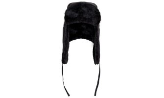 Шапка-ушанка "СИРИУС-ЛЮКС" черная (тк. Оксфорд)