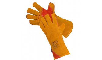 Краги спилковые пятипалые "TANGER" с подкладкой, р.11,5, длина 35 см,класс А, маркировка ЕАС