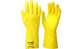 Перчатки "ЭКОХОУМ" р.S,M,L,XL, в уп.144пар (латекс, хлопковый слой, толщ.0,40мм,дл.300мм.)