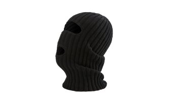 Шапка-маска черная трикотажная 100% акрил, цена за 1 шт. (х10х200)