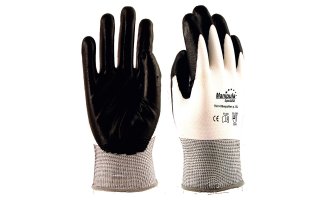 Перчатки нейлоновые "МикроНИТ" TNI-14 (нейлон+нитрил(черный), 13-й класс вязки)
