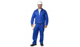 Костюм "Универсал": куртка, брюки (100%-х/б. пл.250 г/м2) васильковый с желтым кантом